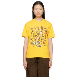 Gentle Fullness Yellow Printed T-Shirt 232456F110010
