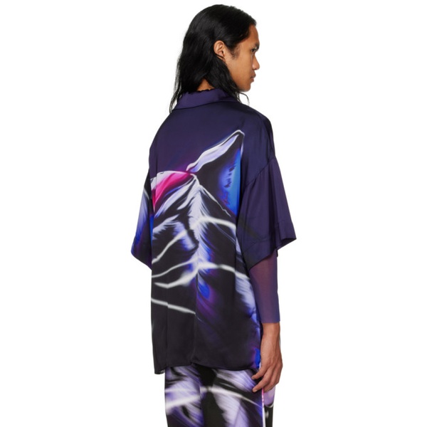  Gerrit Jacob Navy & Purple Printed Shirt 232695M192030