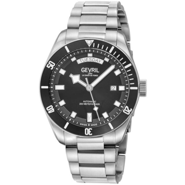  Gevril MEN'S Yorkville Stainless Steel Black Dial Watch 48630B