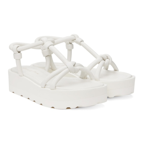  지안비토 로시 Gianvito Rossi White Marine Flat Sandals 231090F124004