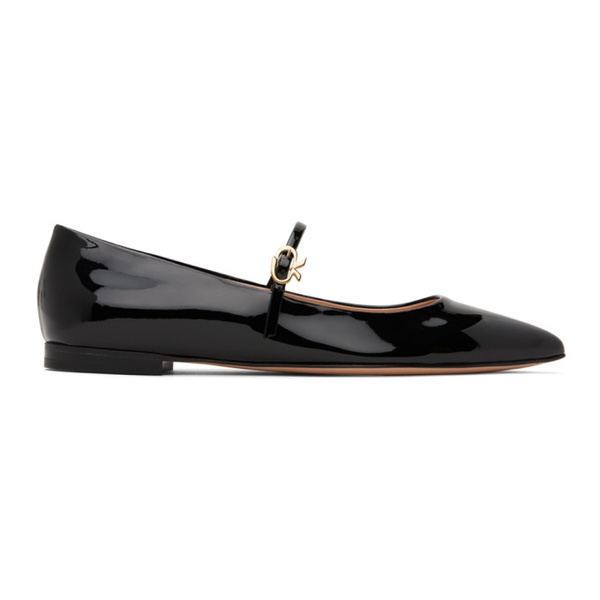  지안비토 로시 Gianvito Rossi Black Ribbon Jane Ballerina Flats 232090F118002