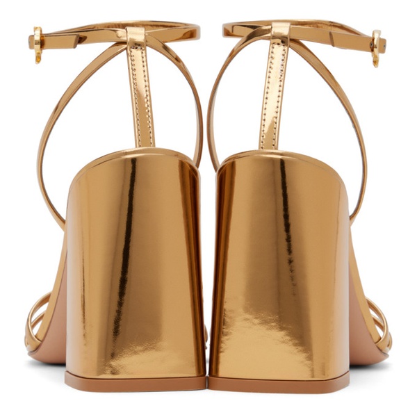  지안비토 로시 Gianvito Rossi Gold Metallic Heeled Sandals 241090F125015