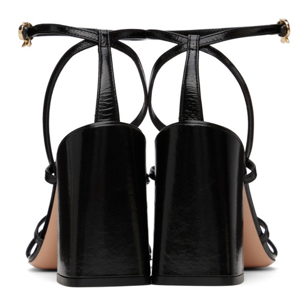  지안비토 로시 Gianvito Rossi Black Leather Heeled Sandals 241090F125016