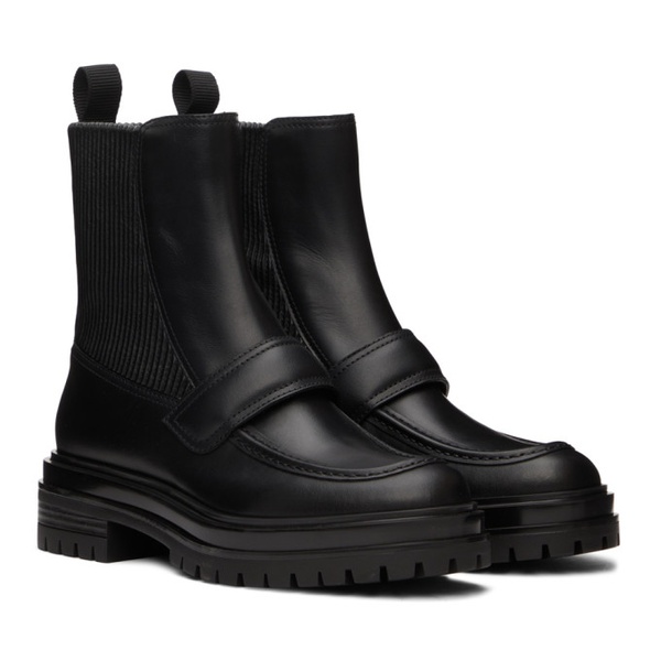  지안비토 로시 Gianvito Rossi Black Leather Berck Boots 222090F113003