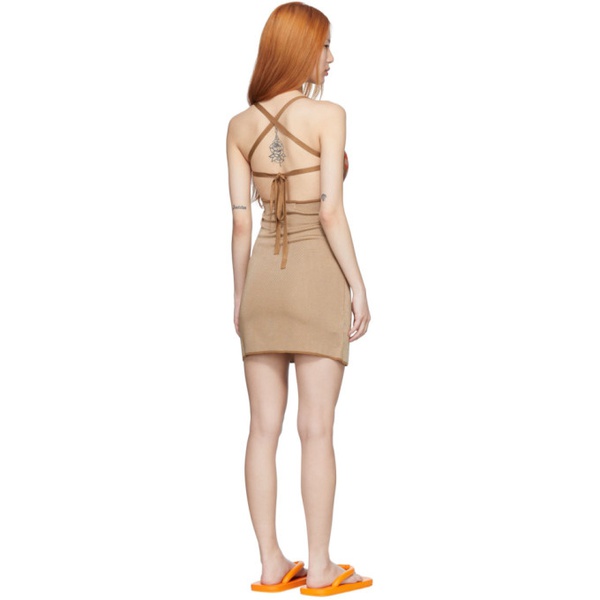  기마구아스 Gimaguas Brown Dolores Mini Dress 221776F052010