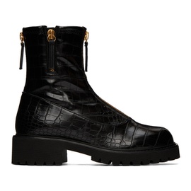 쥬세페 자노티 Giuseppe Zanotti Black GZ Alexa Faux-Leather Ankle Boots 222266F113006
