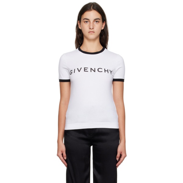 지방시 지방시 Givenchy White Slim-Fit T-Shirt 232278F110001