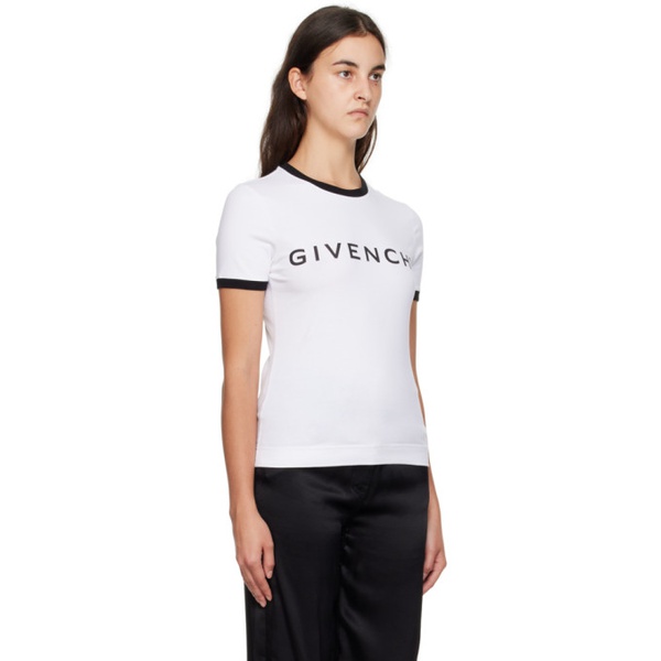 지방시 지방시 Givenchy White Slim-Fit T-Shirt 232278F110001