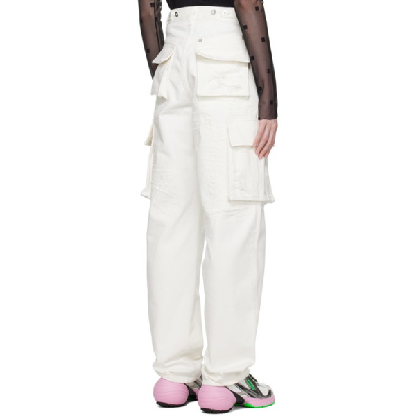 지방시 지방시 Givenchy White Oversized Cargo Pants 231278F087008
