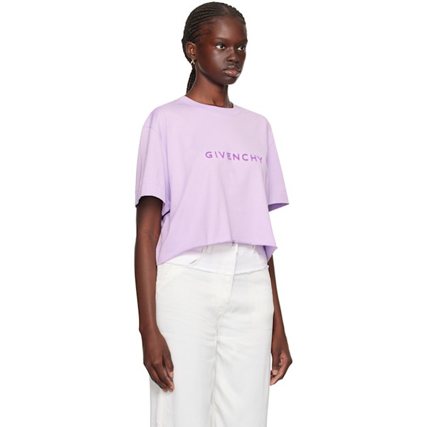 지방시 지방시 Givenchy Purple Flocked T-Shirt 232278F110015