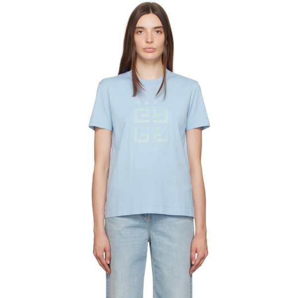 지방시 지방시 Givenchy Blue 4G Stars T-Shirt 232278F110008