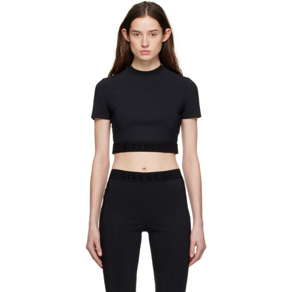 지방시 지방시 Givenchy Black Cropped T-Shirt 231278F110000