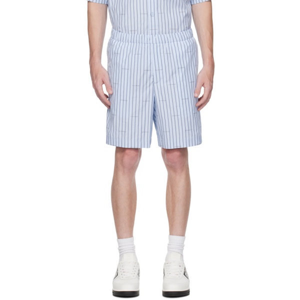지방시 지방시 Givenchy Blue Striped Shorts 231278M193015