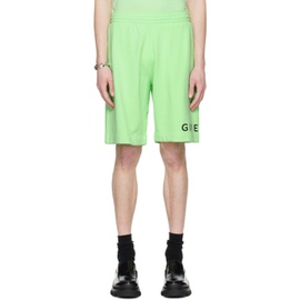 지방시 Givenchy Green Printed Shorts 231278M193016