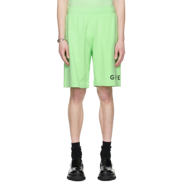지방시 지방시 Givenchy Green Printed Shorts 231278M193016
