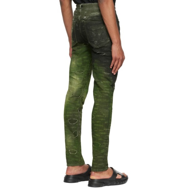 지방시 지방시 Givenchy Green Distressed Jeans 221278M191021