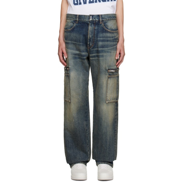 지방시 지방시 Givenchy Blue Zip Jeans 232278M186006