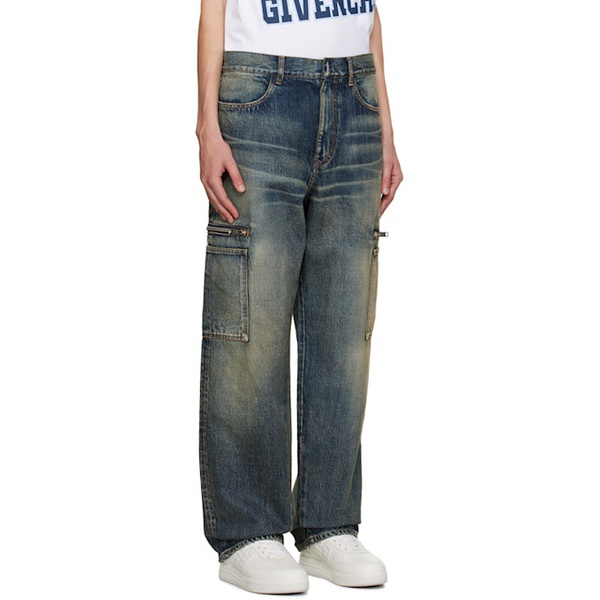 지방시 지방시 Givenchy Blue Zip Jeans 232278M186006