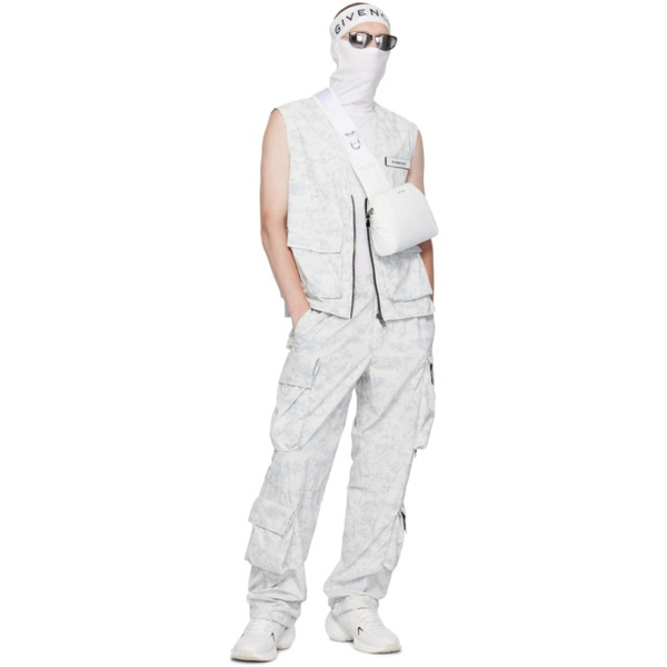 지방시 지방시 Givenchy White & Gray Printed Cargo Pants 231278M188005