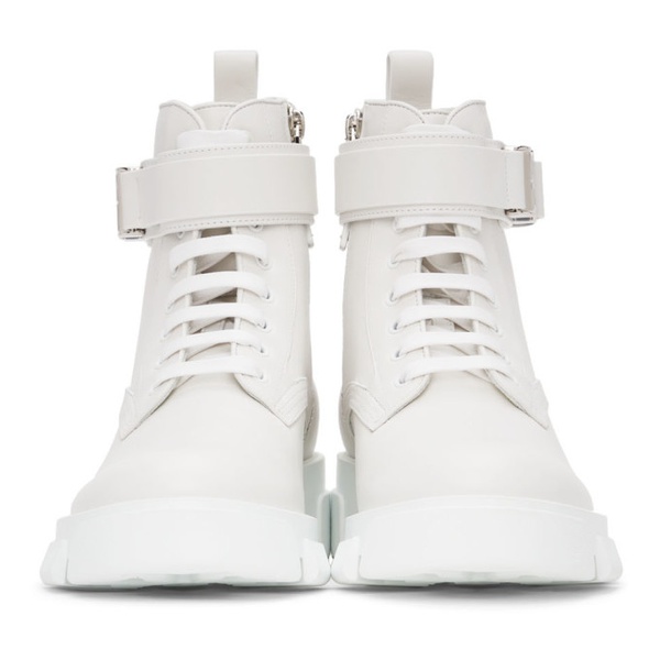 지방시 지방시 Givenchy White 4G Buckle Terra Boots 221278F113003
