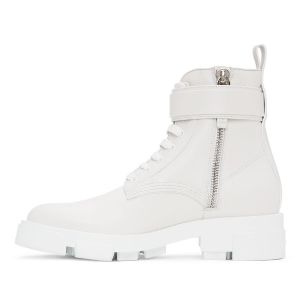 지방시 지방시 Givenchy White 4G Buckle Terra Boots 221278F113003