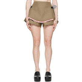 지방시 Givenchy Brown Polyester Shorts 221278F088005