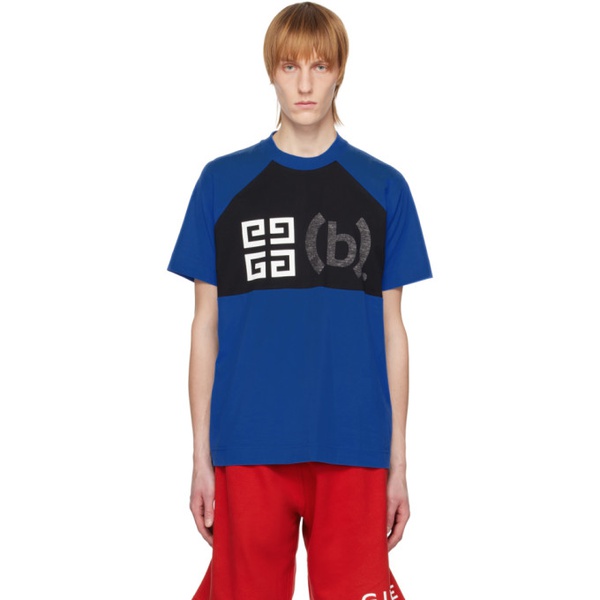 지방시 지방시 Givenchy Blue Printed T-Shirt 231278M213014