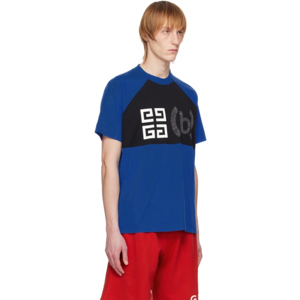 지방시 지방시 Givenchy Blue Printed T-Shirt 231278M213014