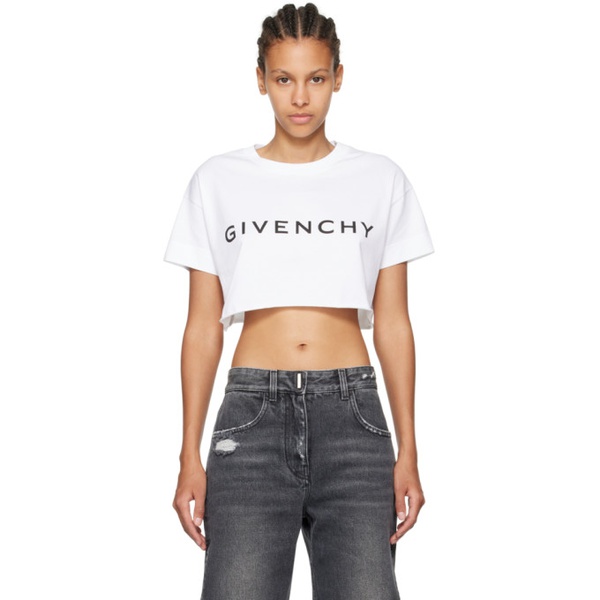 지방시 지방시 Givenchy White Archetype T-Shirt 242278F110008