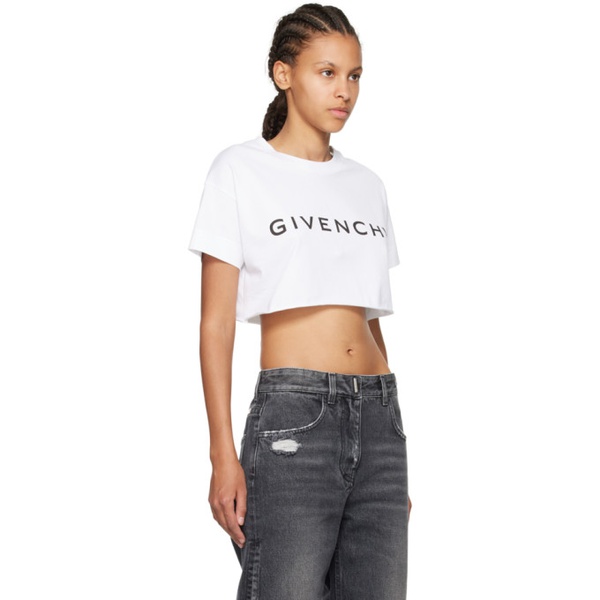 지방시 지방시 Givenchy White Archetype T-Shirt 242278F110008