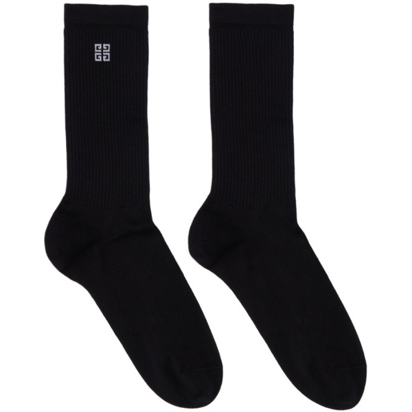 지방시 지방시 Givenchy Black Logo Socks 242278M220000