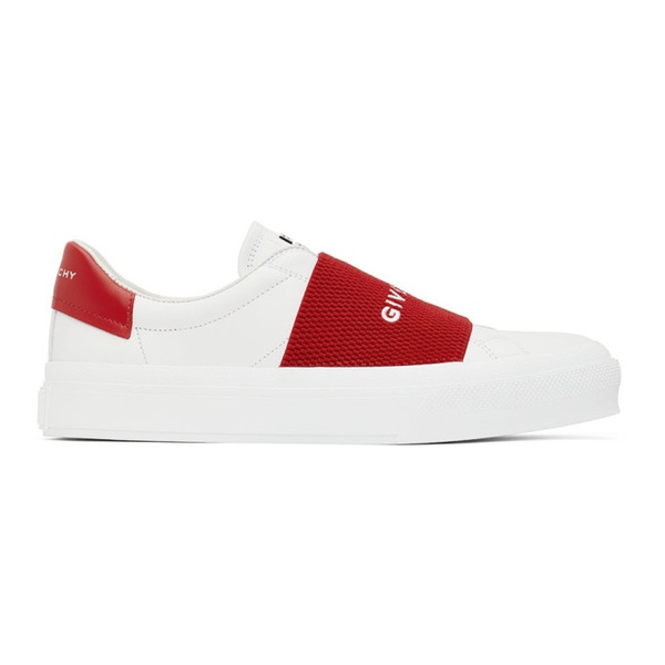 지방시 지방시 Givenchy White & Red City Sport Low-Top Sneakers 222278M237018