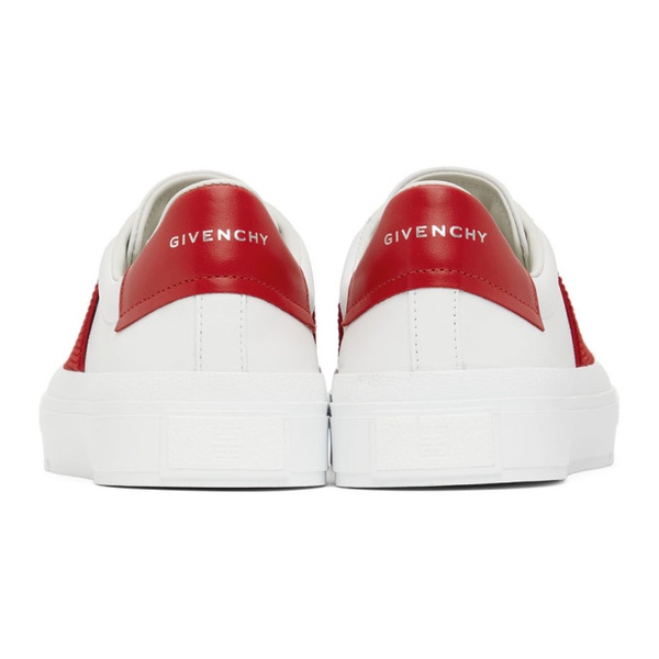 지방시 지방시 Givenchy White & Red City Sport Low-Top Sneakers 222278M237018
