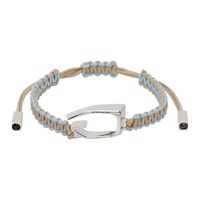 지방시 Givenchy Beige & Blue Giv Cut Bracelet 242278M142000