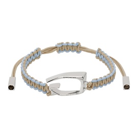 지방시 Givenchy Beige & Blue Giv Cut Bracelet 242278M142000