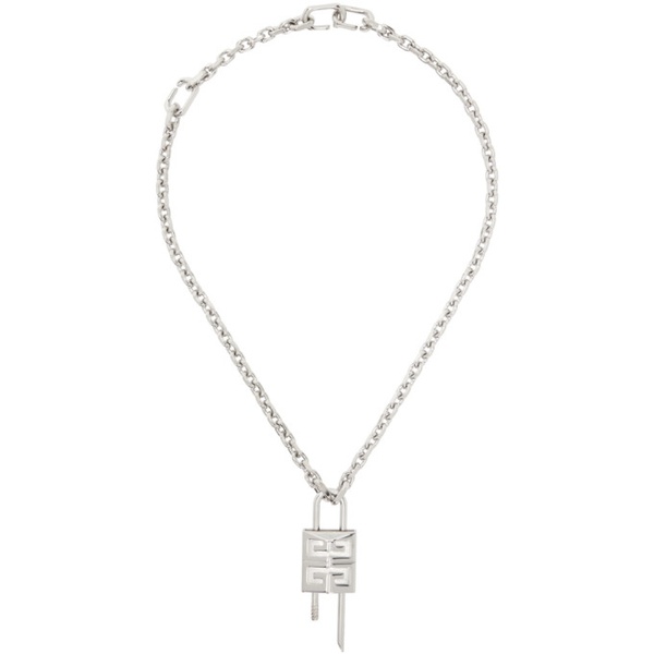 지방시 지방시 Givenchy Silver Small Lock Necklace 242278F023002