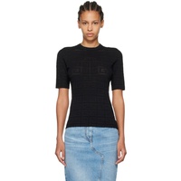 지방시 Givenchy Black Jacquard T-Shirt 242278F096001