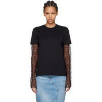 지방시 Givenchy Black Overlapped Long Sleeve T-Shirt 242278F110014
