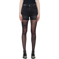 지방시 Givenchy Black Curb Chain Denim Shorts 242278F088001