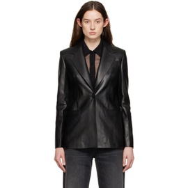 지방시 Givenchy Black Single-Button Leather Jacket 231278F064000