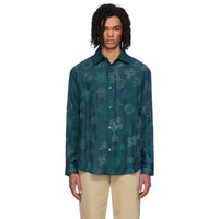 Glass Cypress Green Embroidered Shirt 241171M192005
