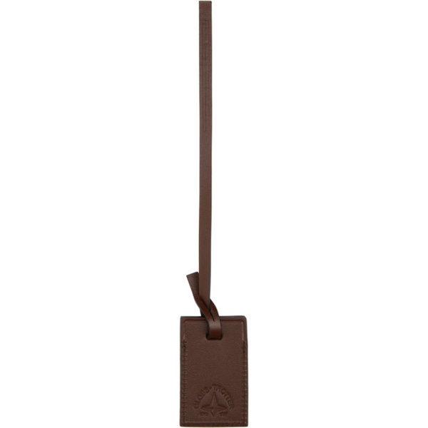  Globe-Trotter Brown Leather Luggage Tag 222881M148000