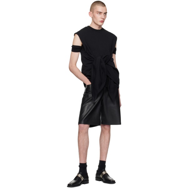  지엠비에이치 GmbH Black Zoran Faux-Leather Shorts 241979M193000