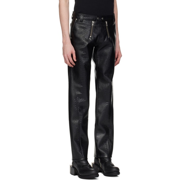  지엠비에이치 GmbH Black Talj Faux-Leather Trousers 241979M191000