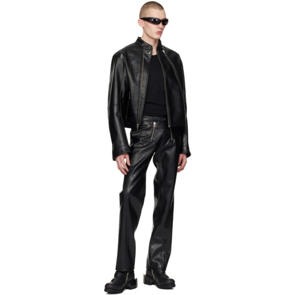  지엠비에이치 GmbH Black Talj Faux-Leather Trousers 241979M191000