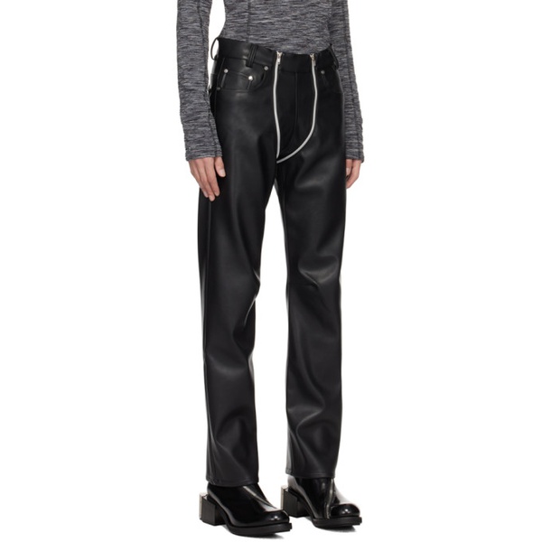  지엠비에이치 GmbH Black Lata Faux-Leather Trousers 232979M191002