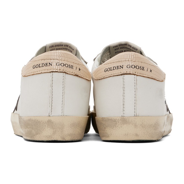 골든구스 골든구스 Golden Goose SSENSE Exclusive White & Beige Super-Star Sneakers 241264F128081