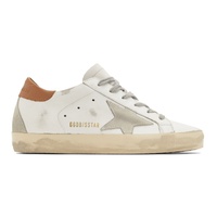 골든구스 Golden Goose White & Brown Super-Star Classic Sneakers 222264F128025