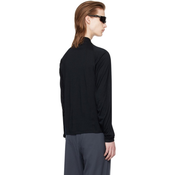  골드윈 Goldwin 0 Black Half-Zip Long Sleeve T-Shirt 241982M202001