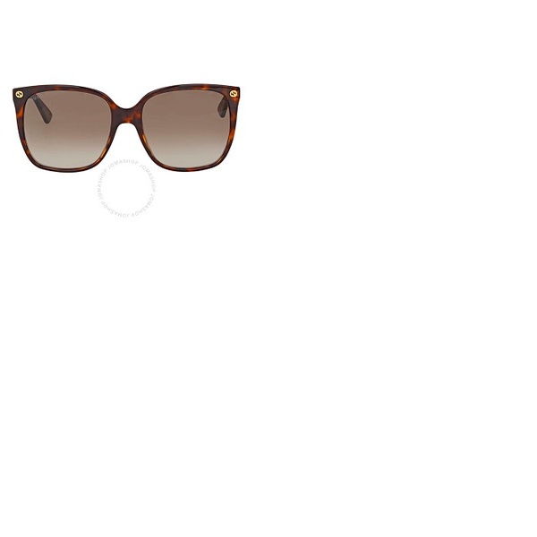 구찌 구찌 Gucci Brown Square Ladies Sunglasses GG0022S 003 57